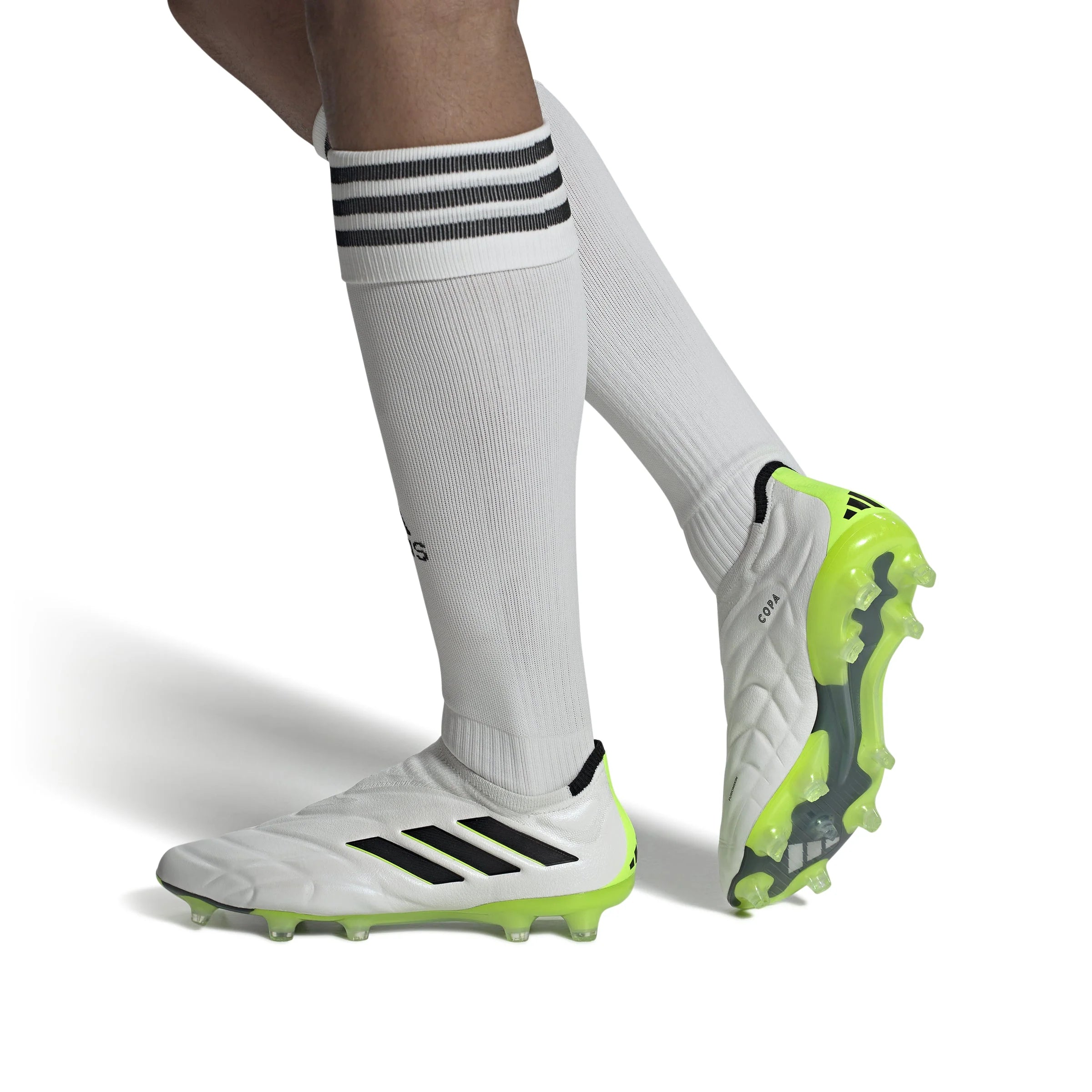 adidas Copa Pure FG Firm Ground Soccer Cleats White Black Lucid Lemon