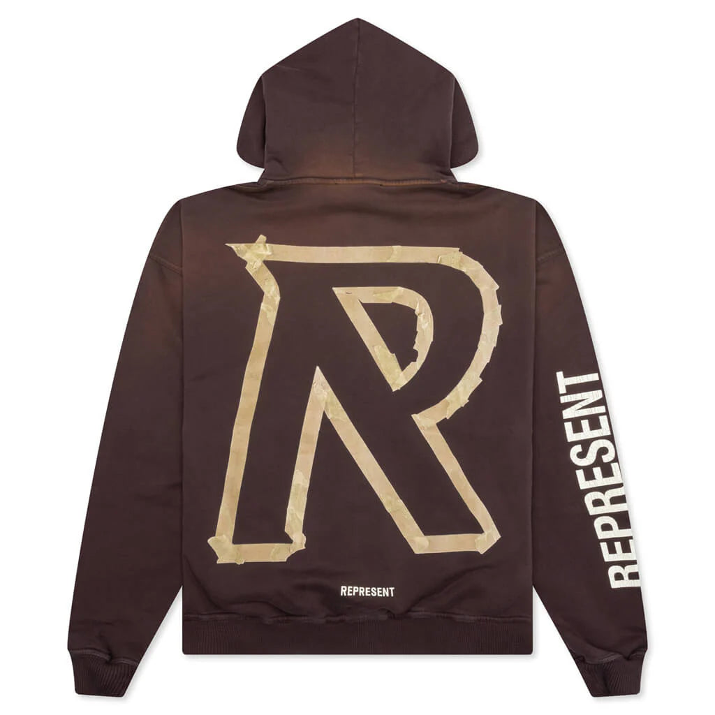 Masking Tape Initial Zip Hoodie Cedar