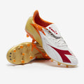 Diadora Maximus Elite Made in Italy SLX FG Firm Ground Soccer Cleats White Chili Pepper Russet Orange