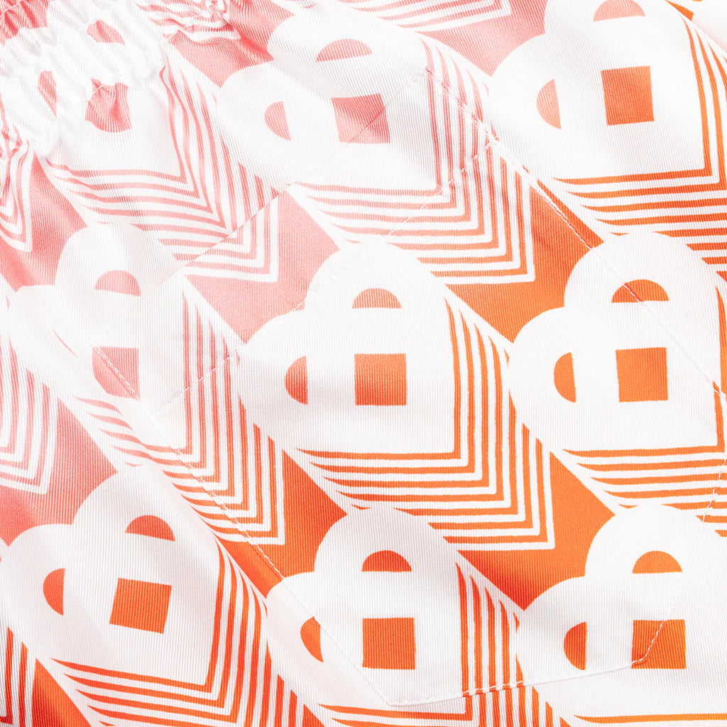 Unisex Silk Shorts With Drawstrings Heart Monogram Gradient