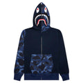 Color Camo Shark Full Zip Hoodie Navy