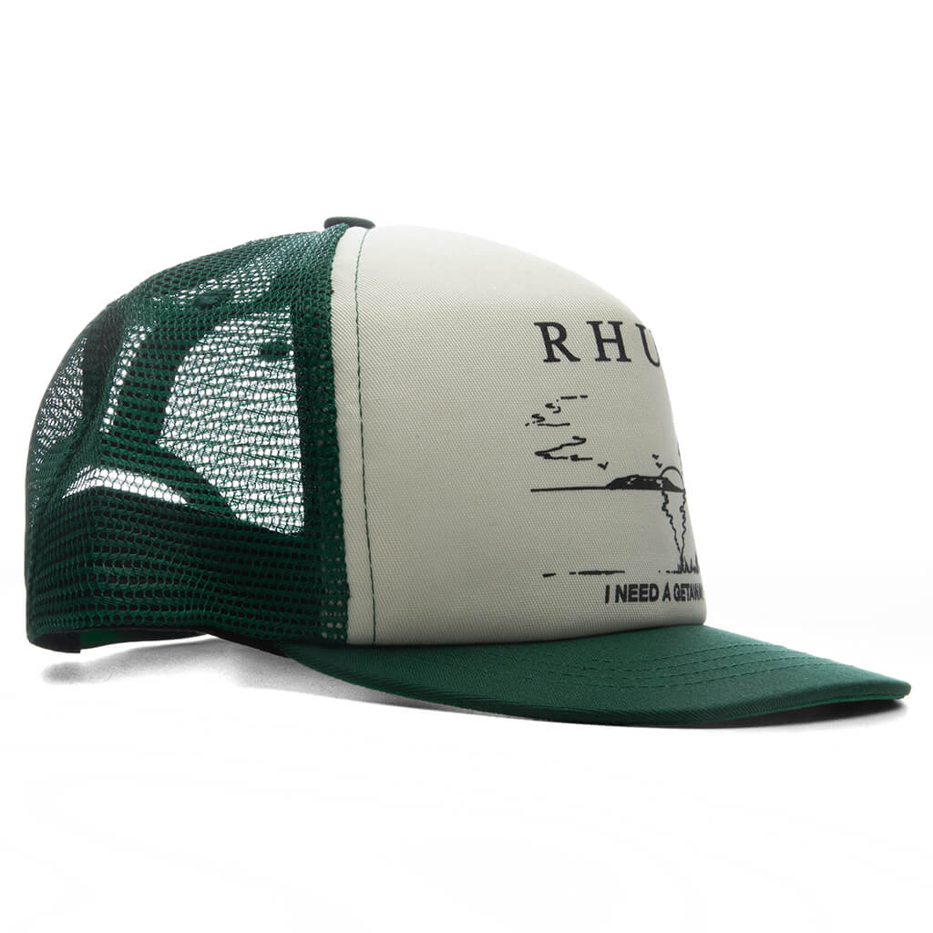 I Need A Getaway Trucker Hat Green White