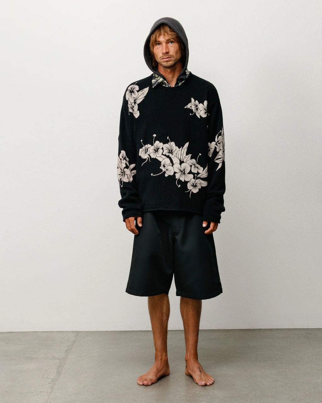 FLORAL ROLL NECK SWEATER