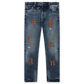 Logo Patch 5 Pockets Blue Golden Brown