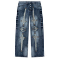 Bone Leather Denim Pants Blue