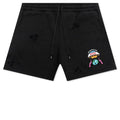 Distressed Shorts Small Logo Black
