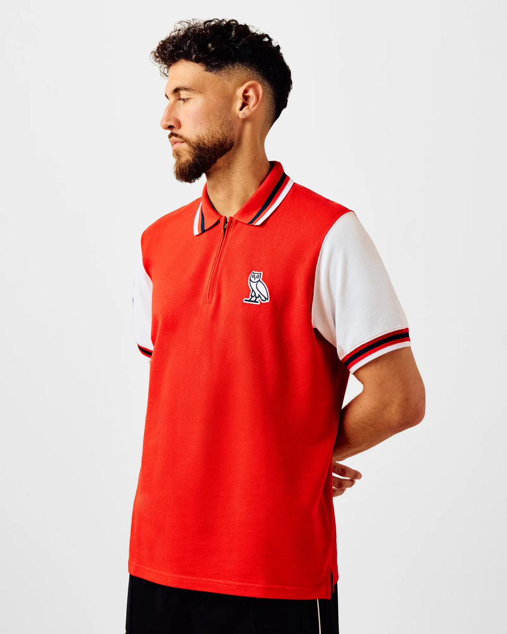 Quarter Zip Short Sleeve Polo Navy