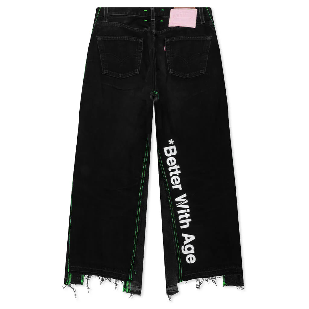 Monroe Triple Wide Denim Trouser Black