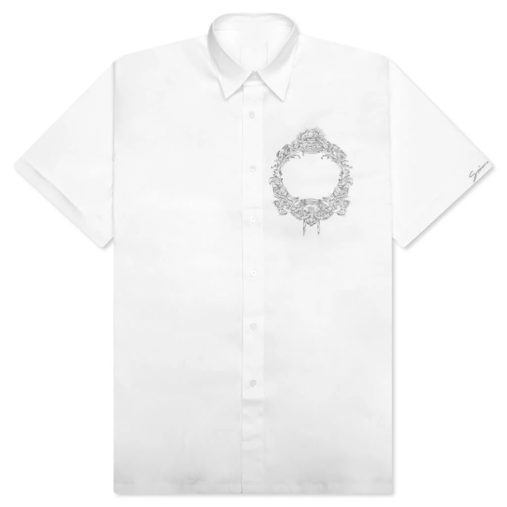Short Sleeve Military Shirt White