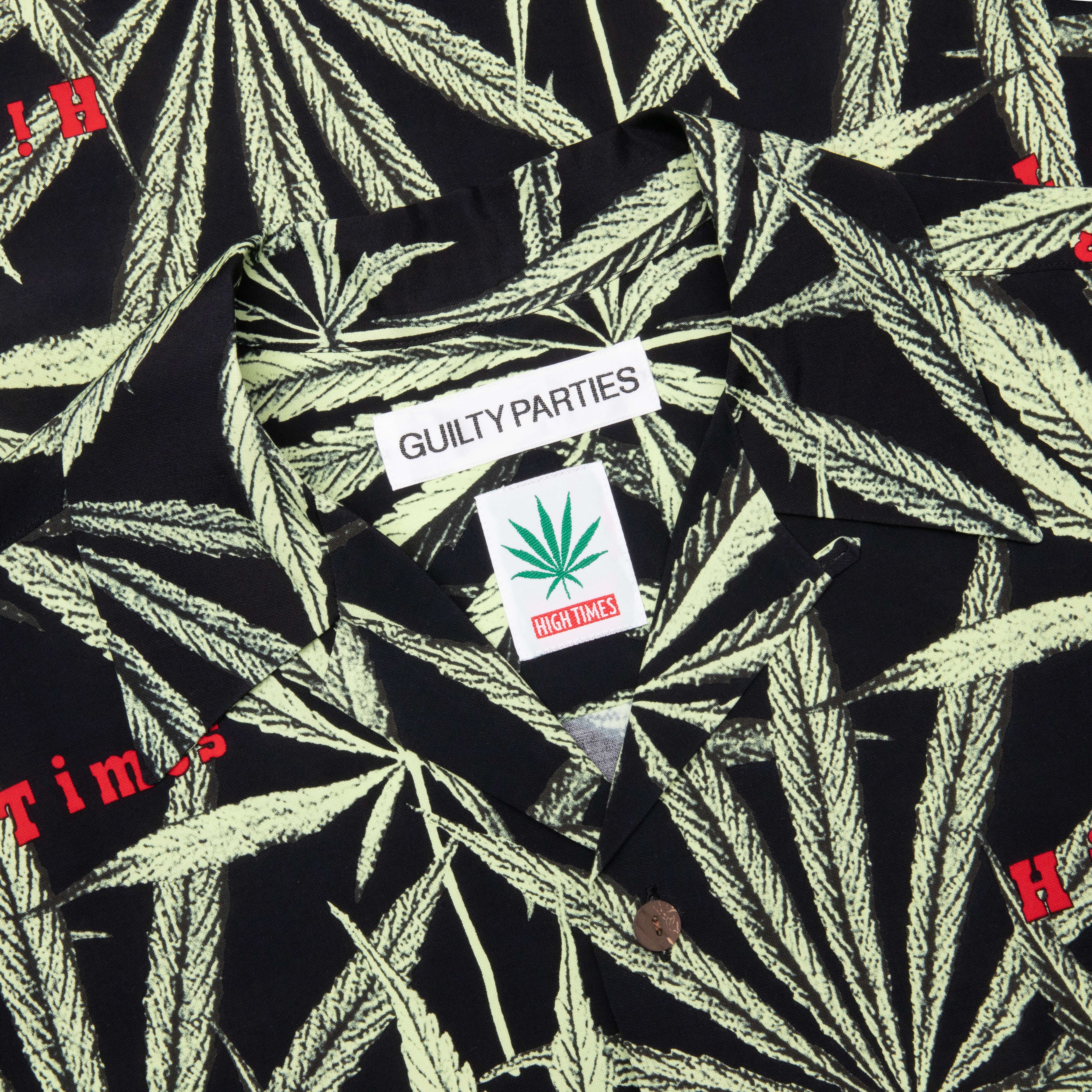 High Times S S Hawaiian Shirt Type 1 Black
