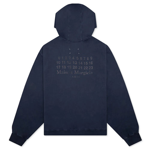 Zip Up Sweat Hoodie Vintage Blue