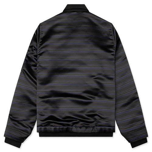 Horizontal Stripe Blouson Black Navy