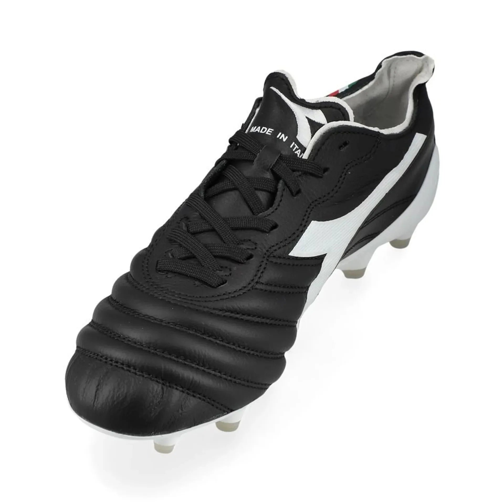 Diadora Brasil Elite 2 Teach Italia LPX FG Firm Ground Soccer Cleats Black White