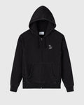 Muskoka Raglan Full Zip Hoodie Garment Dyed Black