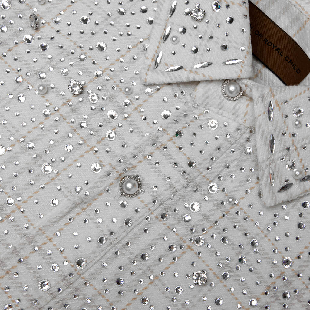 20K Pearl Diamond Shirt White Beige