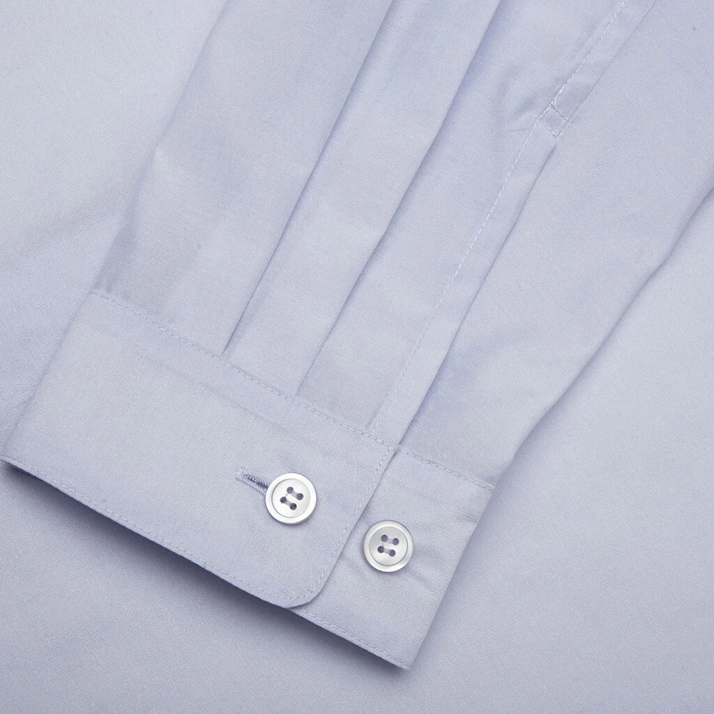 Crystalline Wool Blend Shirt White Blue