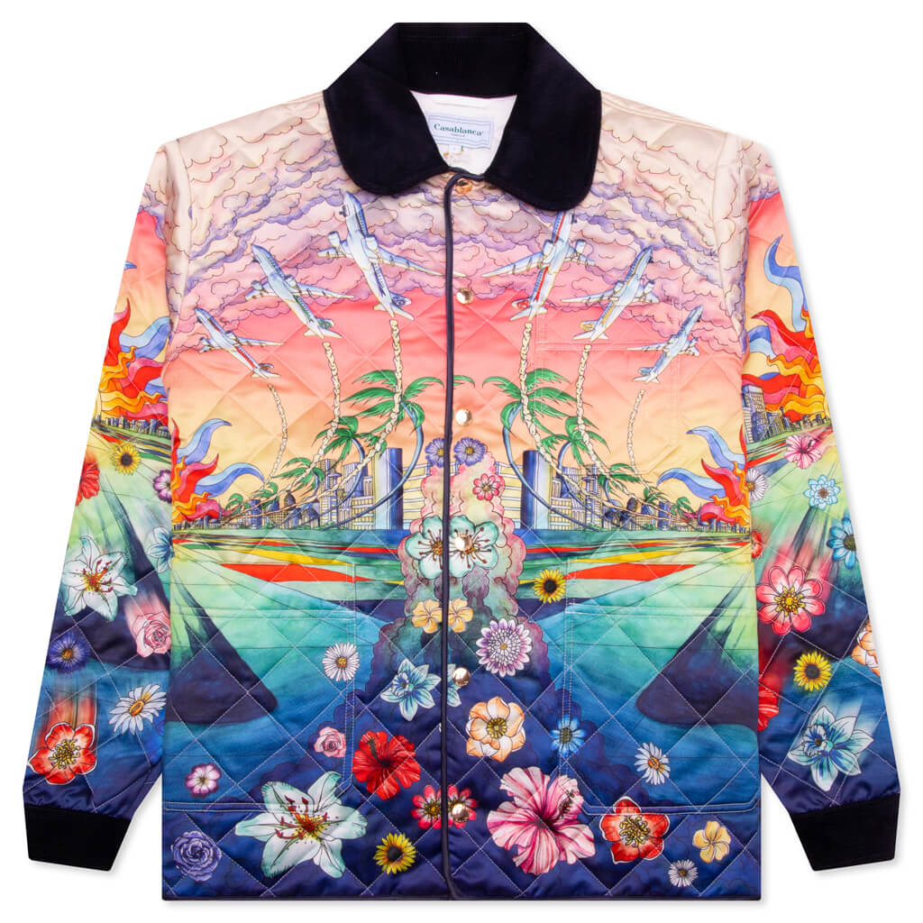 LEnvol Quilted Poly Satin L S Shirt Multi