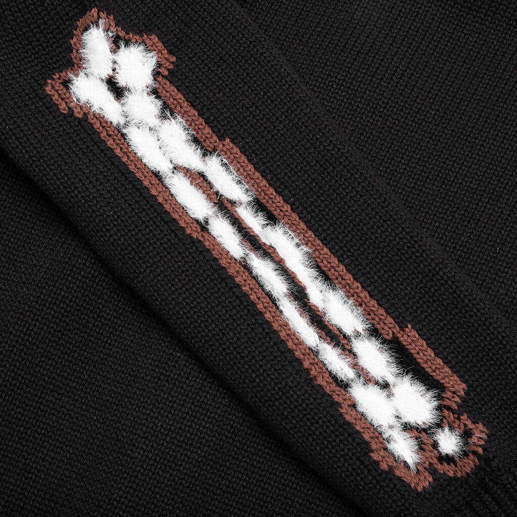 Leopard Bones Cardigan Black