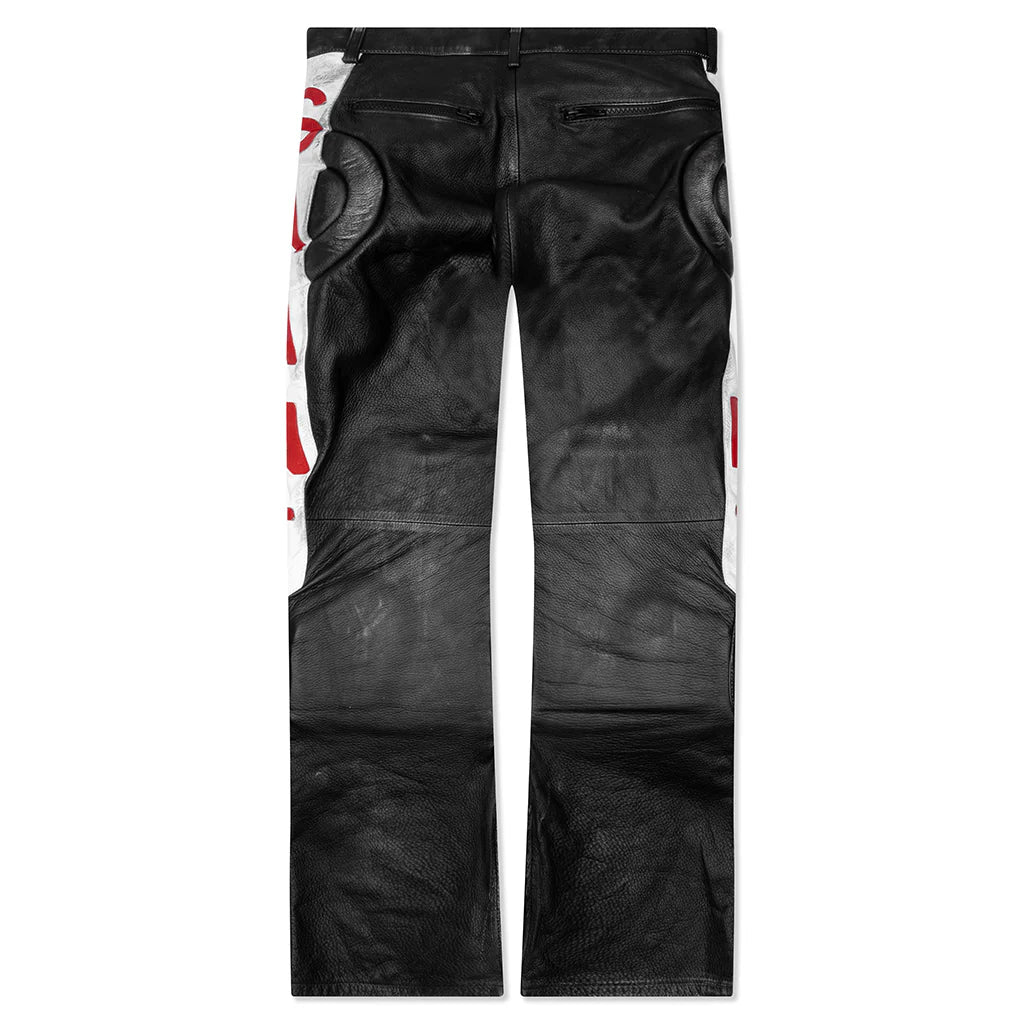 Saint Racer Leather Pants Black