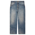 Straight Leg Cropped Jeans Washed Blue