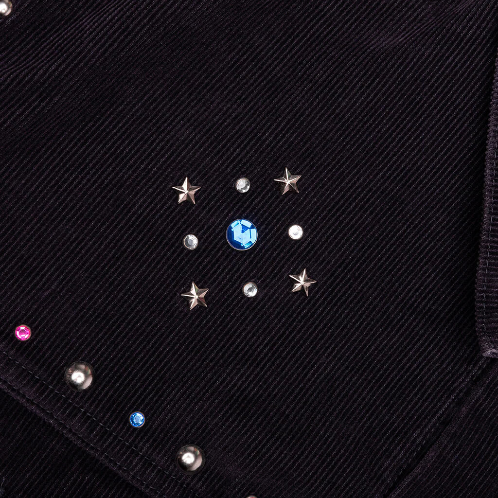 14W Corduroy Studded Jean Jacket Black