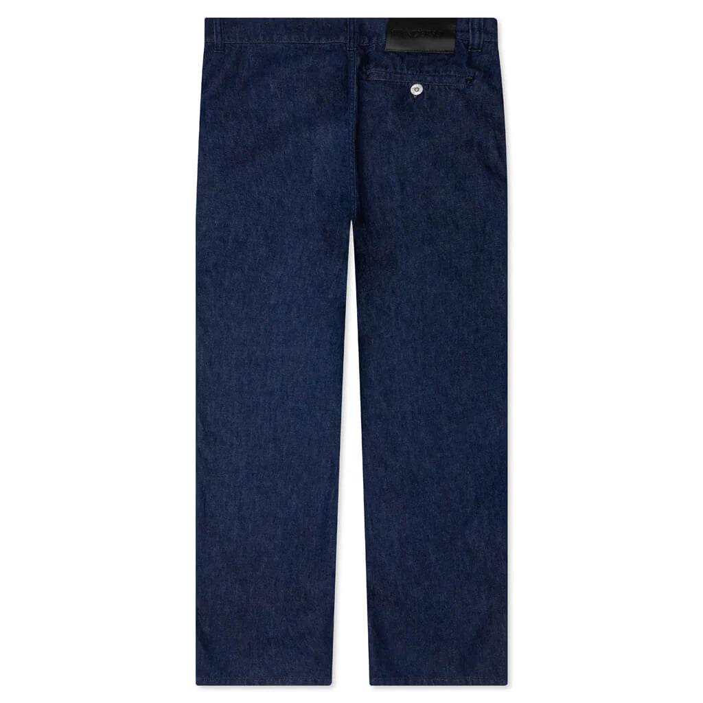 Logo Grid Turn Up Workwear Jeans Indigo