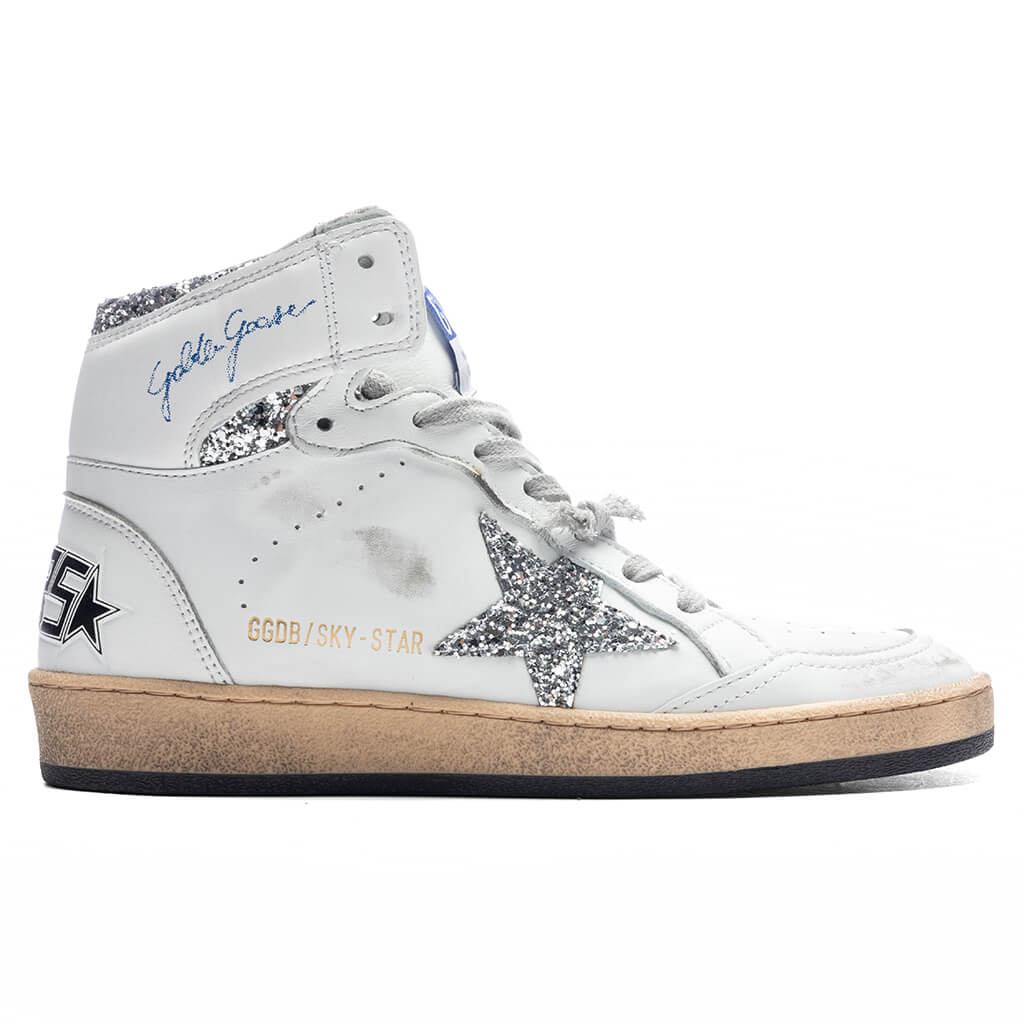 Womens Sky Star Sneakers White Silver