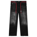 Drawstring Wide Denim Black