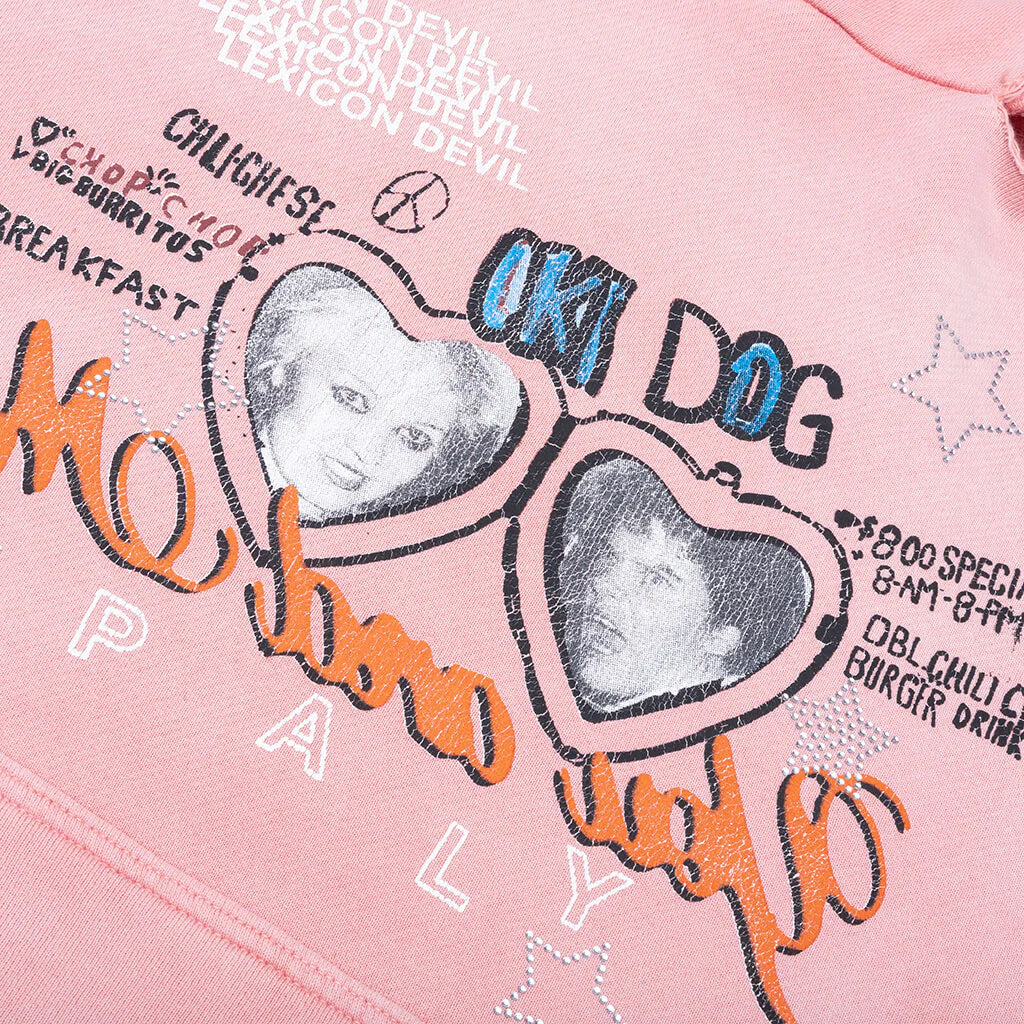 Oki Dog Hooded Sweatshirt Pink
