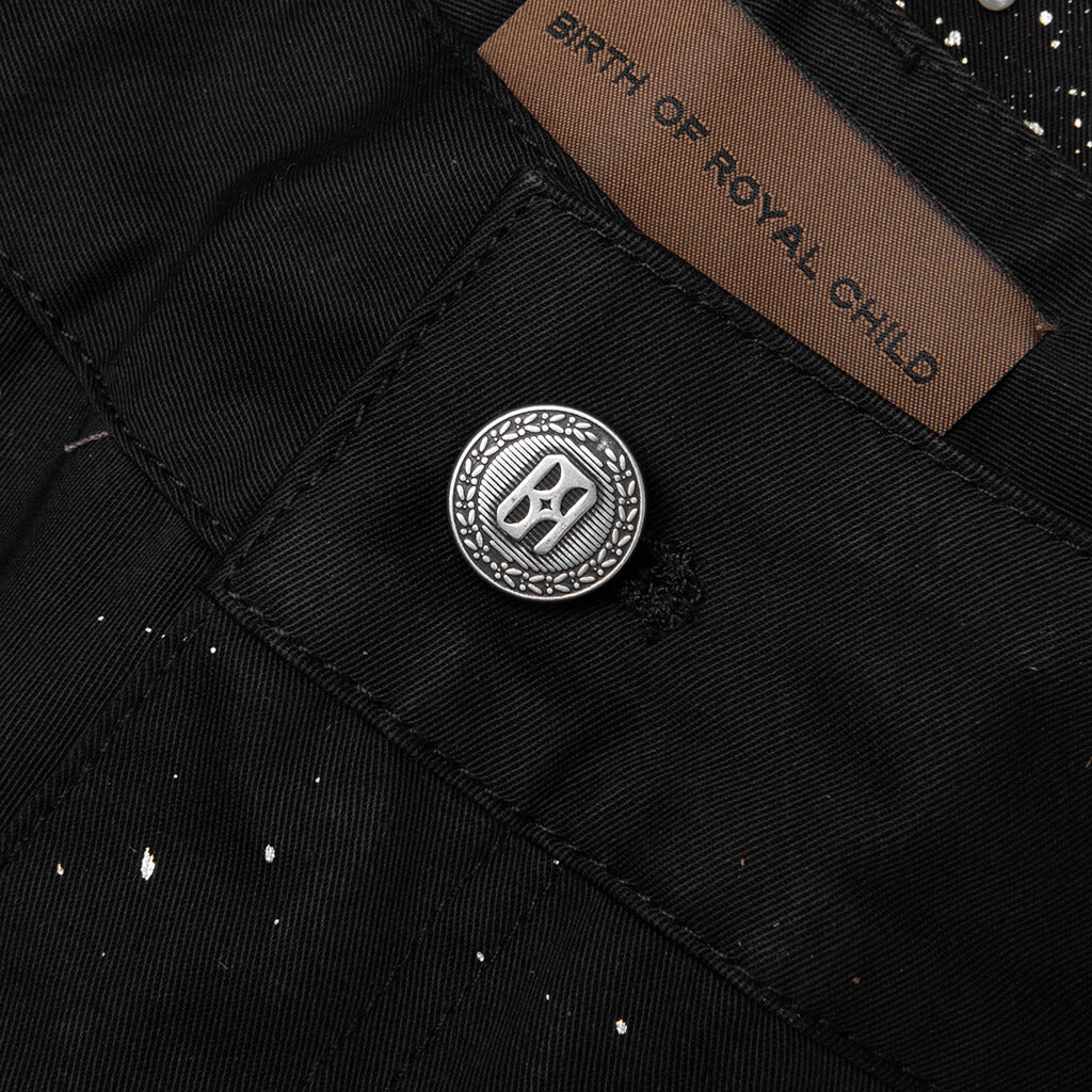 Pearl Pleated Wide Shorts Black