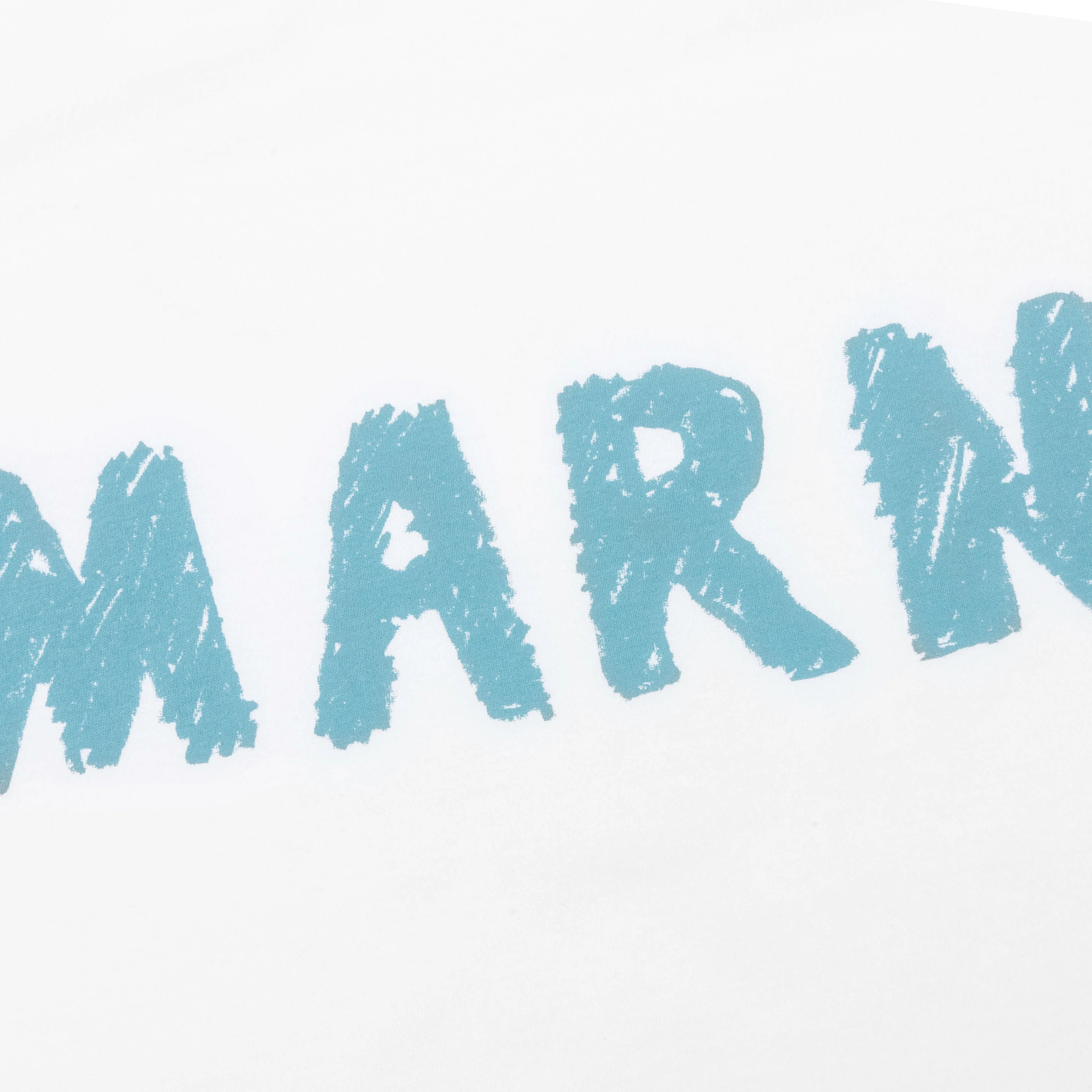 Scribble Logo Cotton T Shirt Lily White