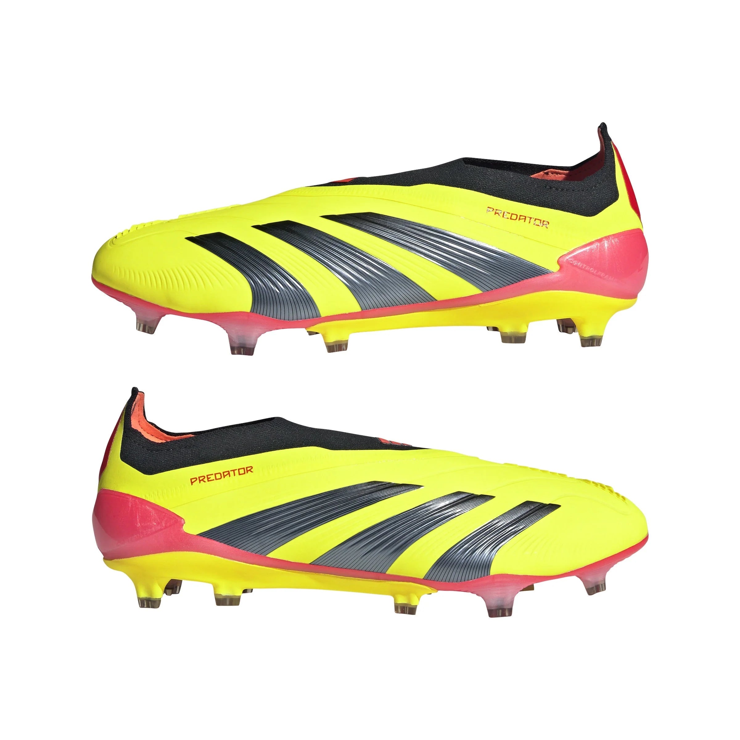 adidas Predator Elite Laceless FG Laceless Firm Ground Soccer Cleats Solar Yellow Black Solar Red