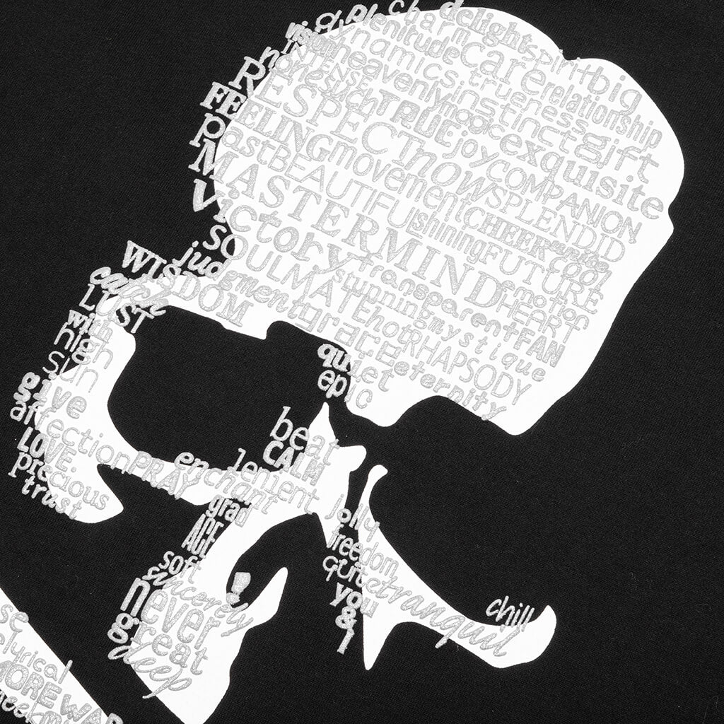 Word Skull T Shirt Black