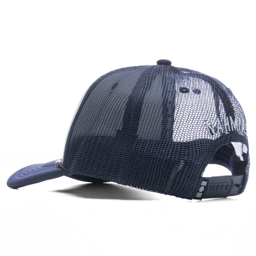 Friendship Trucker Hat Ocean Black Stripe