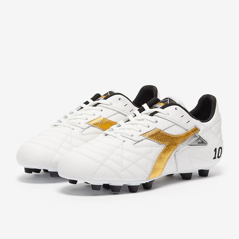 Diadora Match Winner Made in Italy OG LT MDPU Firm Ground Soccer Cleats White Gold