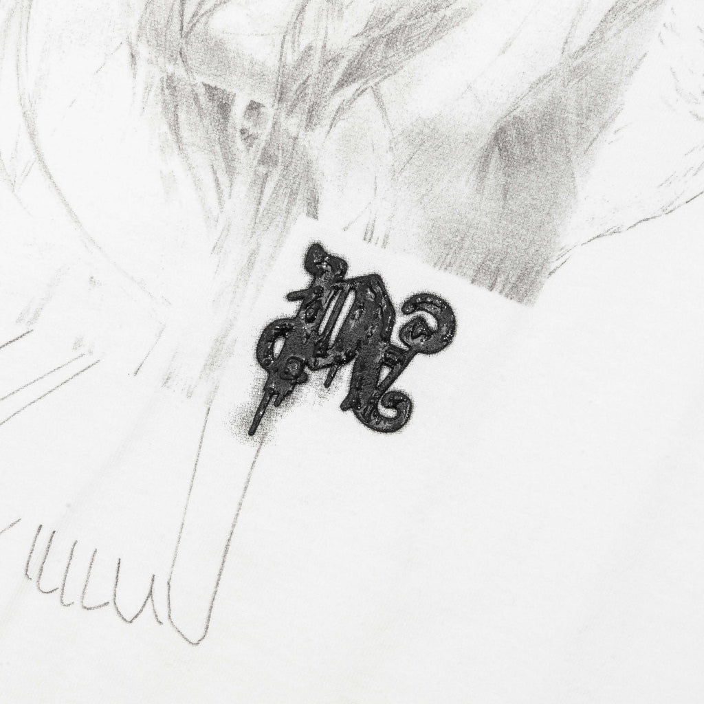 Portrait Pencil Over Tee Off White Grey