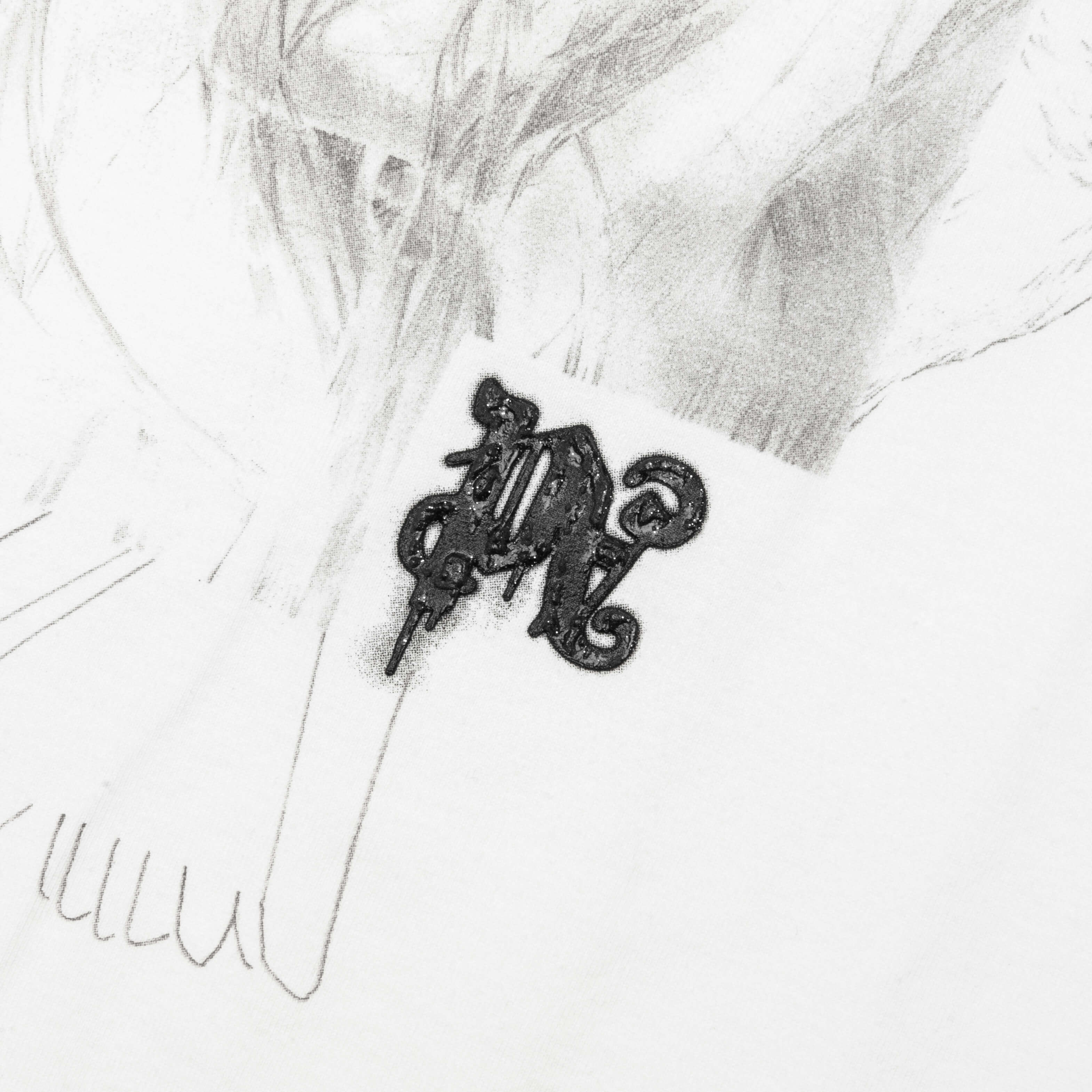 Portrait Pencil Over Tee Off White Grey