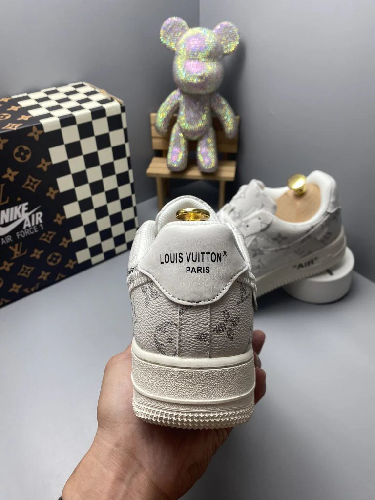 Louis Vuitton x Nike Air Force 1 Frost White Luxe Edition Custom
