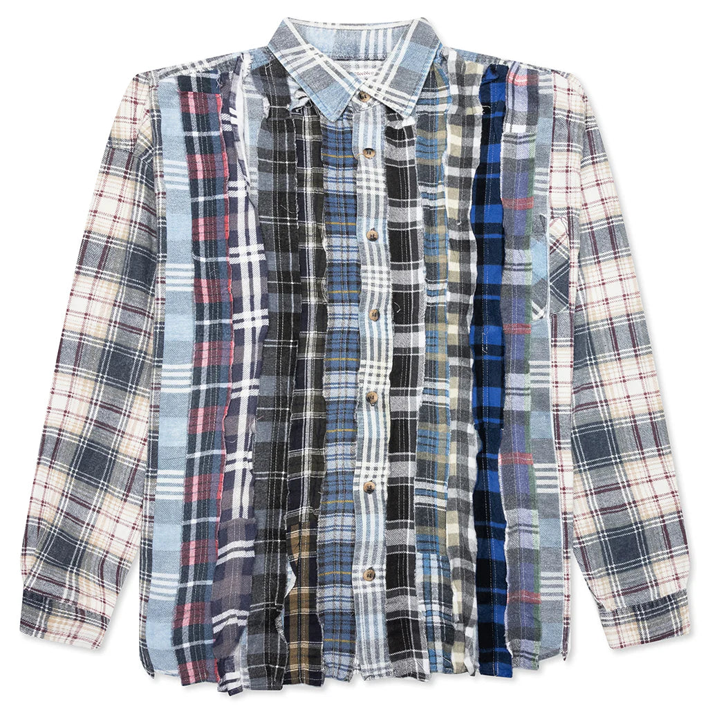 Ribbon Wide Flannel Shirt Assorted