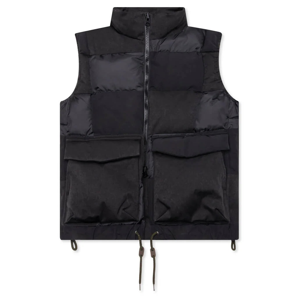 Faux Suede Mix Vest Black