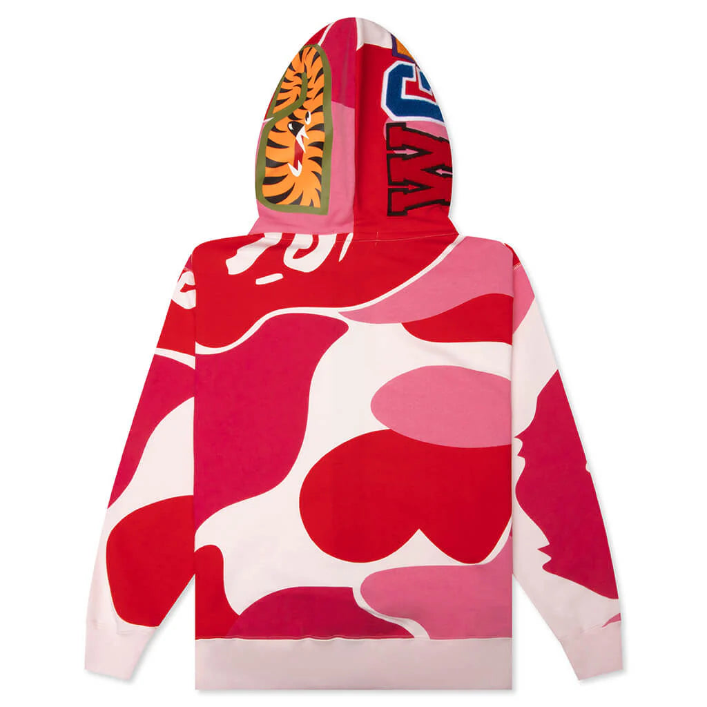 Mega ABC Camo Double Shark Relaxed Fit Full Zip Hoodie Pink