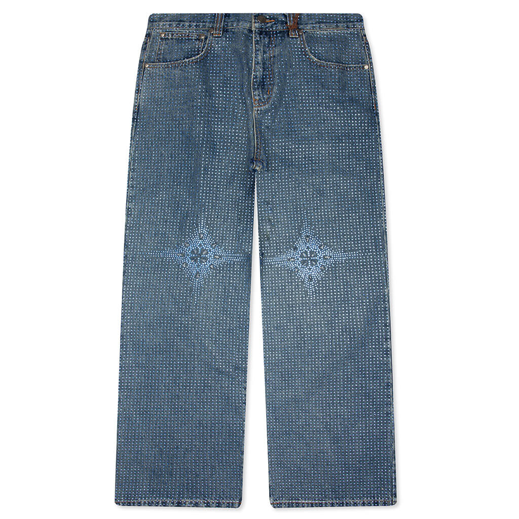 20K Diamond Stellar Denim Pants Blue