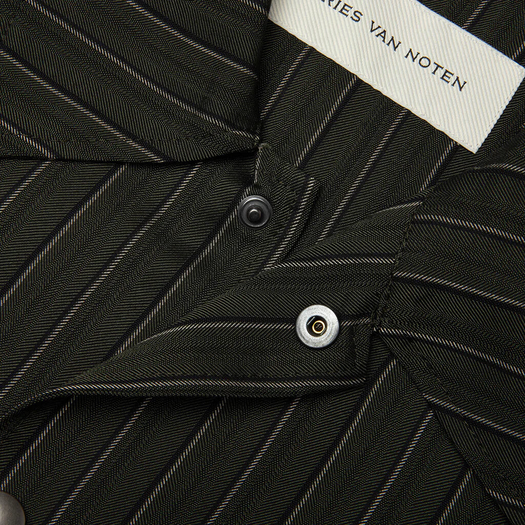 Striped Vorries MW Jacket Dark Green