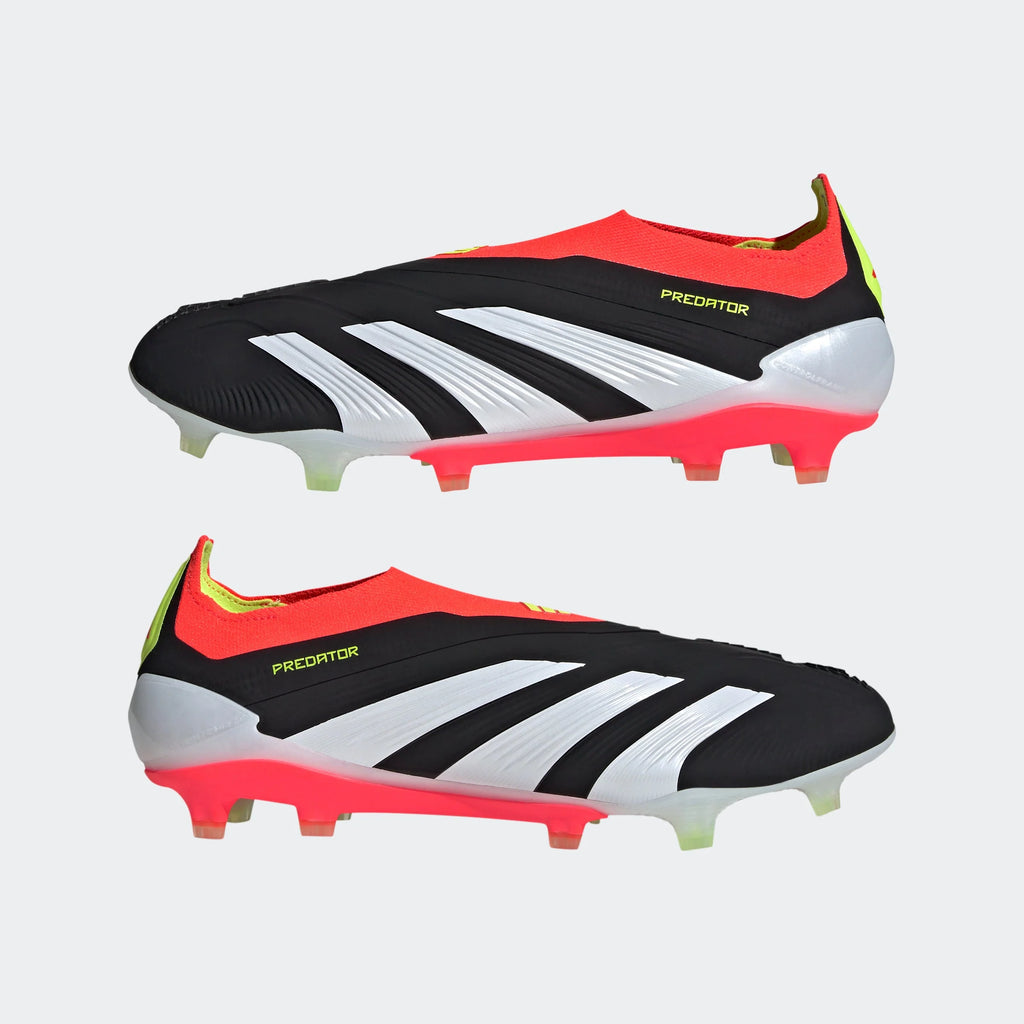 adidas Predator Elite Laceless FG Firm Ground Soccer Cleats Black White Solar Red