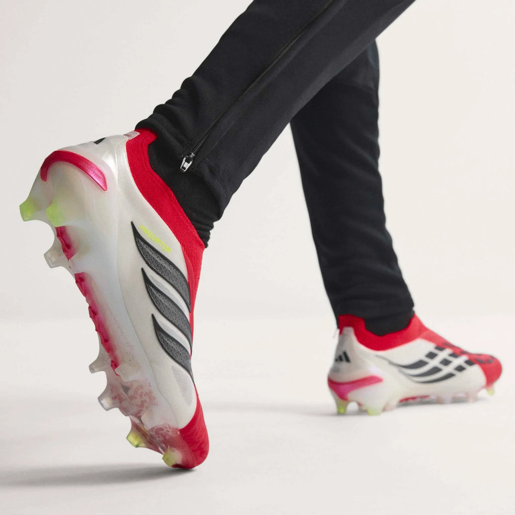 adidas Predator Elite Laceless FG Firm Ground Mens Soccer Cleats Red Black White