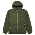 Real Feather Hooded Jacket Olive