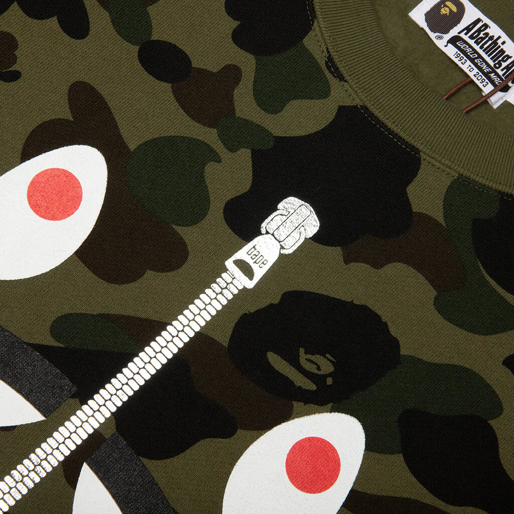 1st Camo Shark Crewneck Sweatshirt Green