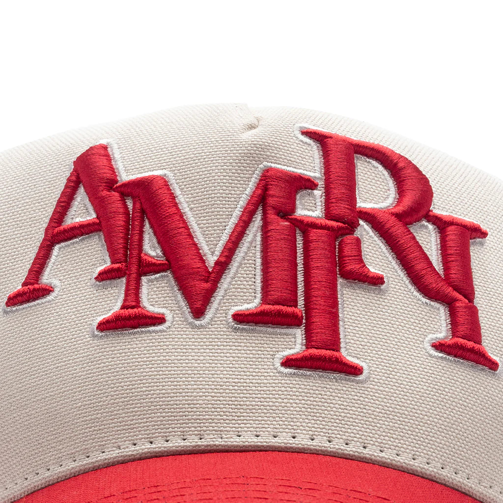 Staggered Amiri Canvas Hat Alabaster Red