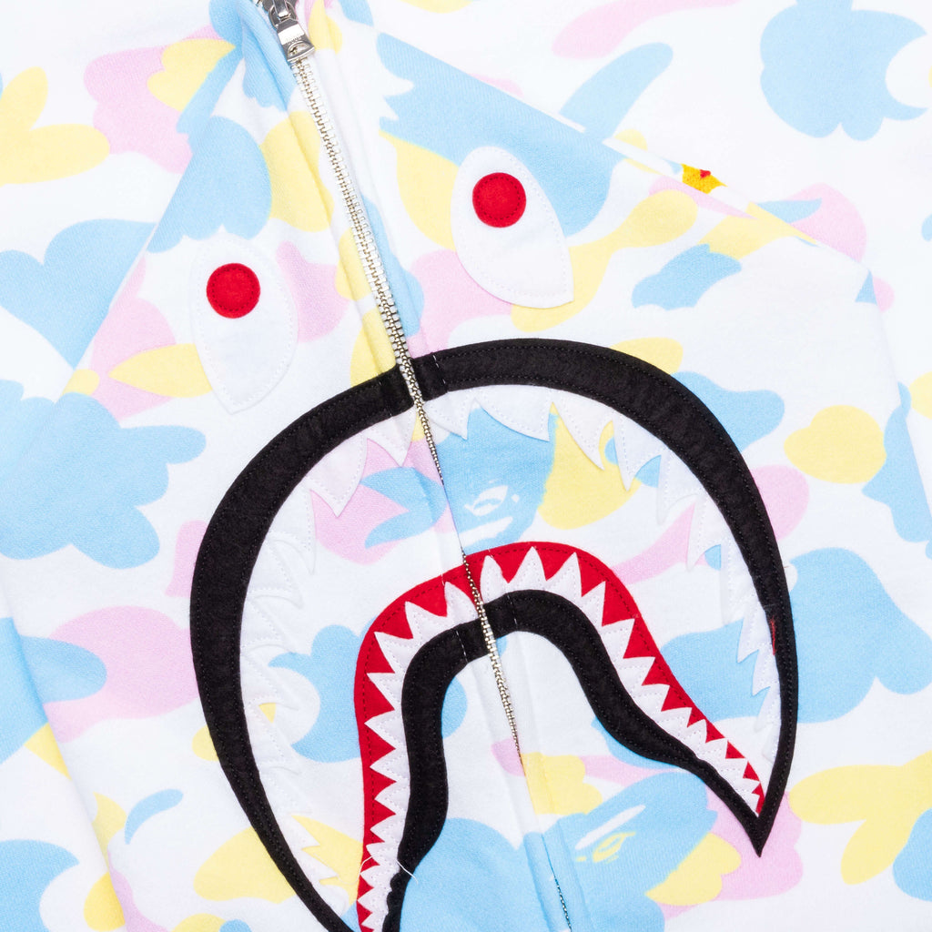 New Multi Camo 2nd Shark Full Zip Hoodie White