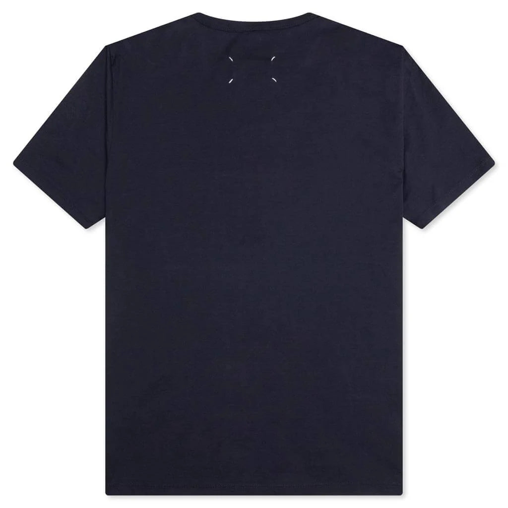 Upside Down Logo T Shirt Blue Tonal Embroidery